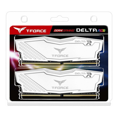 Memoria RAM T-Force Delta RGB gamer color white 16GB 2 Team Group TF4D416G3000HC16CDC01