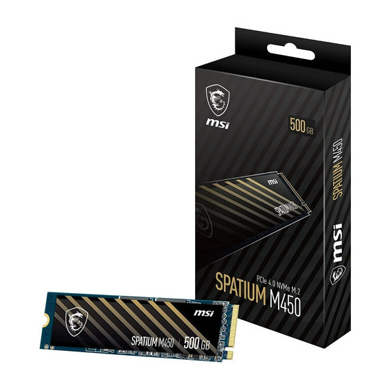 Disco Solido Ssd Msi Spatium M450 500gb Pcie 4.0 Nvme M.2 Color Negro