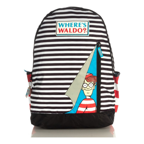 Mochilas Dónde Está Wally Original Nueva Backpack Oficial Color Negro Diseño de la tela ALTA CALIDAD