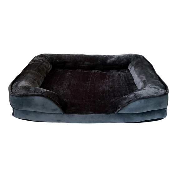 Cama Premium Cuadrada Para Mascota Chocolate T-l