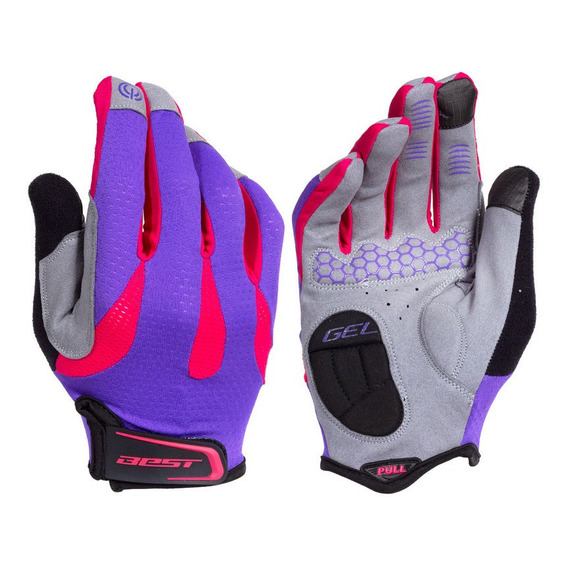 Guantes Largos Dama Best Sb-05-9581 Morado/fucsia Talla S