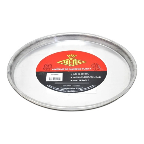 Pizzera Molde Para Pizza Aluminio 35cm Reforzada Pettish Color Gris