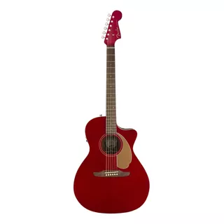 Violão Eletroacústica Fender California Newporter Player Newporter Para Destros Candy Apple Red Nogueira Brilhante