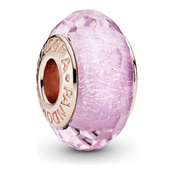 Charm Pandora De Cristal De Murano Facetado En Oro Rosa