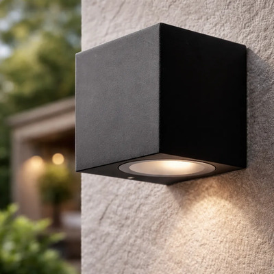 Aplique Exterior Sevilla Unidireccional 1xgu10 Negro Negro