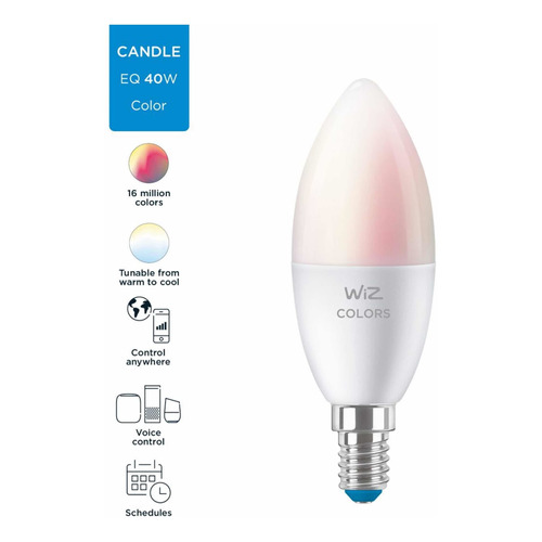 Lámpara Led Inteligente Philips Wiz 4,9w E14 Blanco Y Color Color de la luz RGB- E14