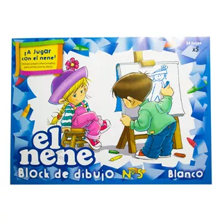 Block El Nene Número 5 Blanco X 5 Unidades