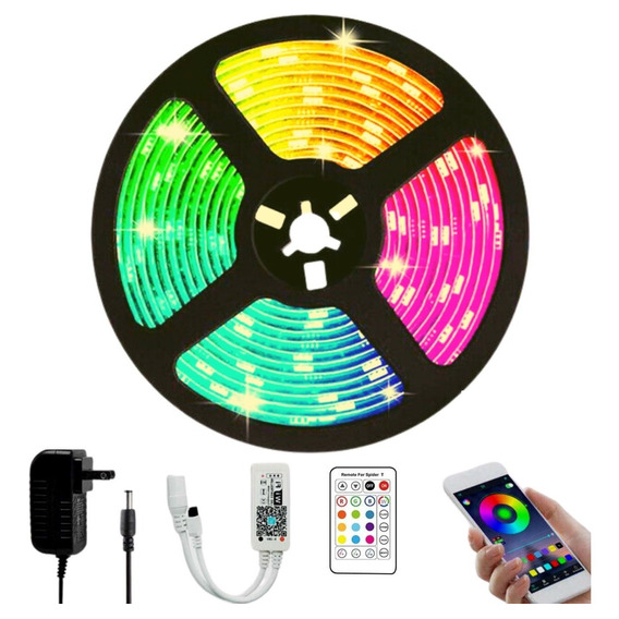 Luces Tik Tok Cinta Led Rgb 5 Metros Control Y Transformador