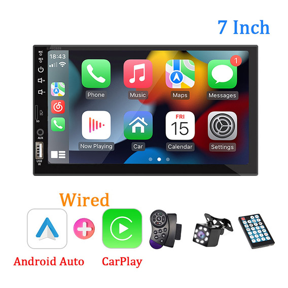 Autoestéreo Carplay Mirrorlink De 1 Din A Control Remoto