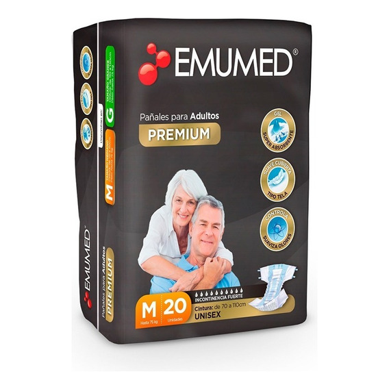 Pañales para adultos Emumed Premium mediano x 20 u
