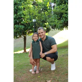 Kit Pai E Filha Camisa Polo E Vestido Cores