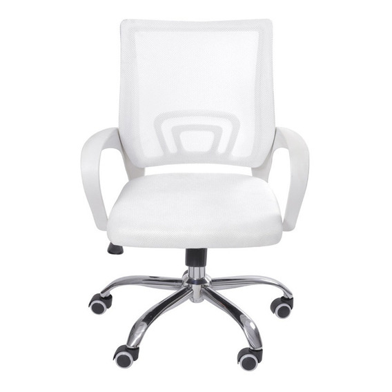 Silla de escritorio BoxBit Tok baixa com relax base rodízio ergonómica  blanca con tapizado de mesh