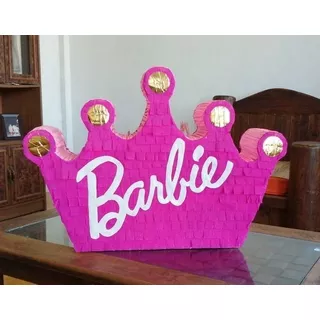 Piñata Cumpleaños Tematica Corona Barbie Rosa