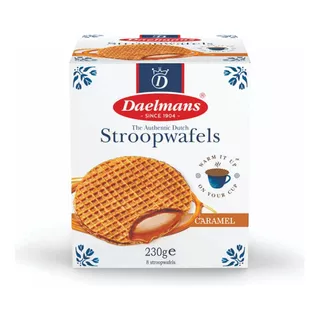 2 Biscoito Wafers Holandês Caramelo Daelmans Stroopwafel 230