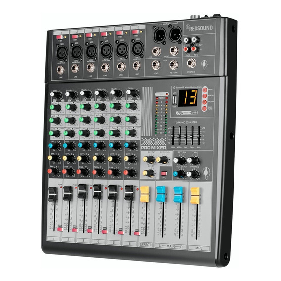 Mezclador Rs Ak60s Audio Mixer Dj 6 Canales Bluetooth Usb Eq