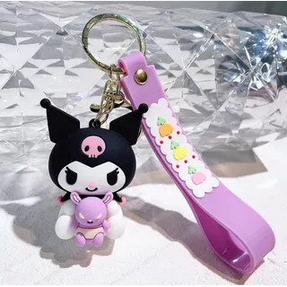 Llavero De Goma Plástico Kuromi Kawaii Sanrio Para Mochila