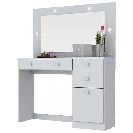 Mueble Cómoda Tocador Con Espejo Y Luz Ideal P/ Dormitorio 