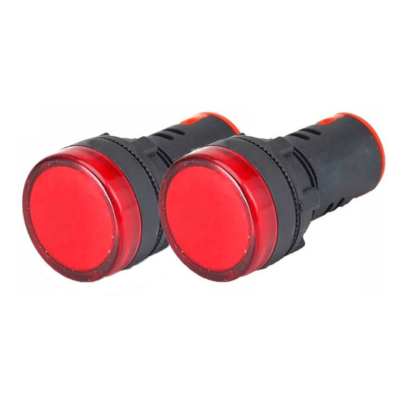 Luz Piloto Led Rojo 22mm 220v Pack 2 Unidades