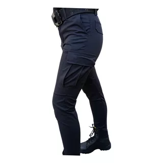 Pantalon Tactico Elastizado Azul / Negro Pr