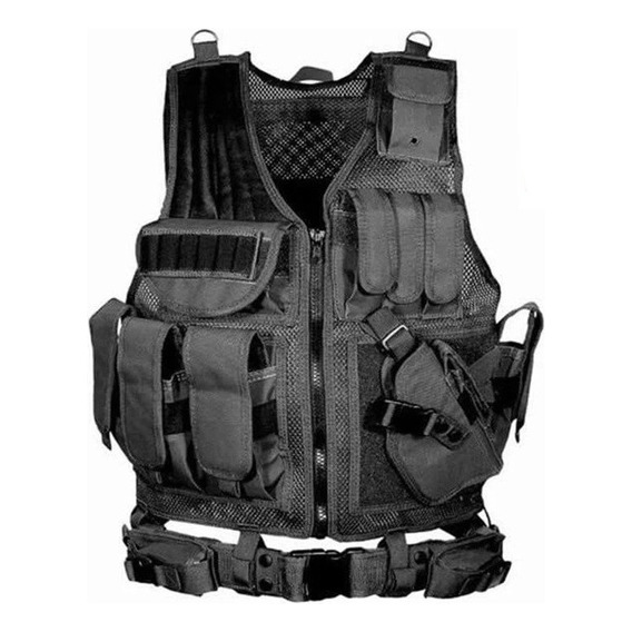 Chaleco Tactico Militar Paintball Tactica Bolsos Removibles