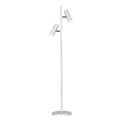 Lampara De Pie Elyan Blanco 2 Luces Móvil Apto Led Gu10 Lk