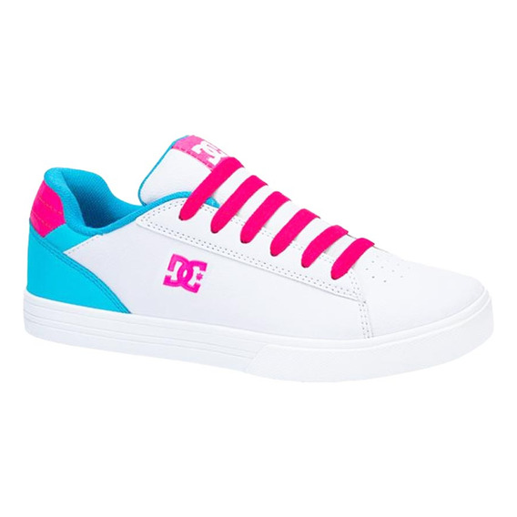 Tenis Skate Dc Shoes 8whk Blanco Con Rosa Para Mujer