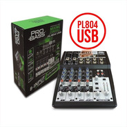 Consola Mixer Pro Bass Pl804 Usb 6 Can Phantom Usb Xlr 