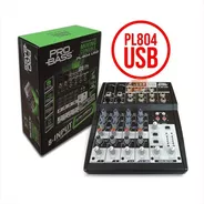 Consola Mixer Pro Bass Pl804 Usb 6 Can Phantom Usb Xlr 