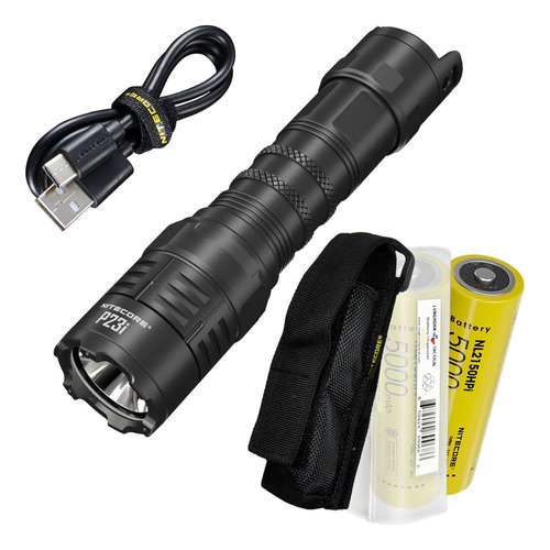 Linterna Nitecore P23i Tactica 3000 Lumens 470mts Usb Bater. Linterna Negro Luz Blanco