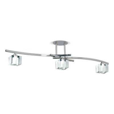 Plafon Techo Delta Ii Sistema Fijo 3 Luces G9 Cromo Plateado