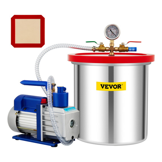 Vevor Kit Cámara De Vacío De 5 Galones+bomba De Vacío 5cfm