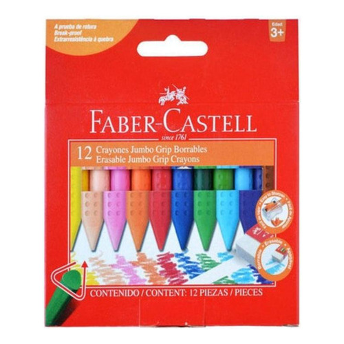 Lápiz De Cera Triangular X12 Colores Faber-castell