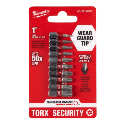 Puntas Impacto Torx 1 PuLG Shockwave Milwaukee 48-32-4618