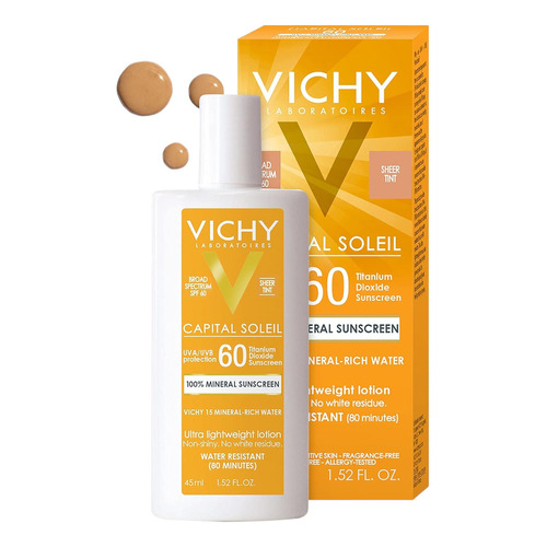 Vichy capital soleil protector solar mineral teñido para rostro