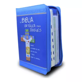 Libro Biblia Católica Para Jóvenes Junior Azul / Cremallera
