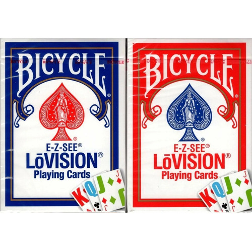 Nuevas Bicycle Lovision Cartas Con Números Grandes Set Color del reverso Set Rojo Azul
