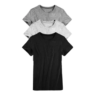 01 Camisetas Masculina Camisa Slim Fit Lisa Basic Basica