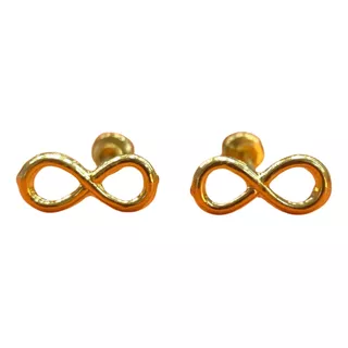 Broqueles Infinito Liso Oro Amarillo 10k  Broml019 8mm