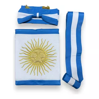 Bandera Argentina Ceremonia Premium Con Moño + Tahali + Caja