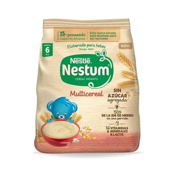 Nestum Cereal Infantil Multicereal Sin Azucar Bolsa X 225 Gr