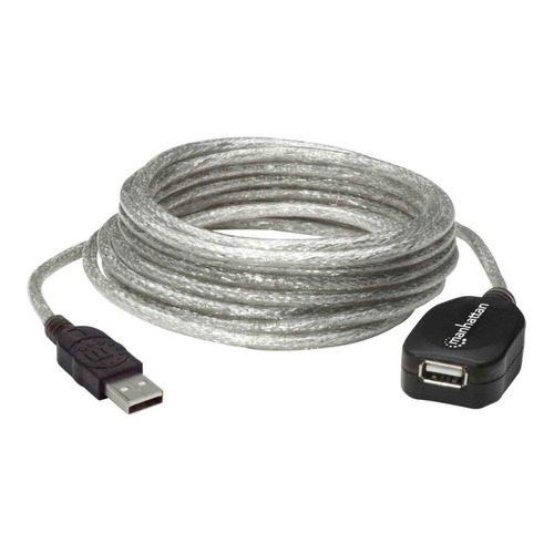 Cable Usb V2.0 Manhattan Ext Activa 4.9m 519779 /v /vc Color Plata