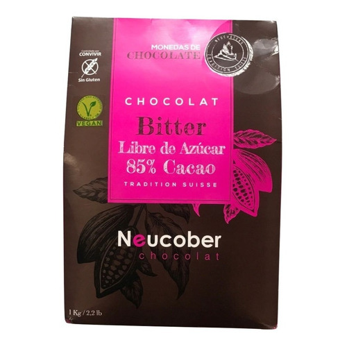 Chocolate Neucober Bitter 85% Cacao Sin Azúcar Sin Gluten