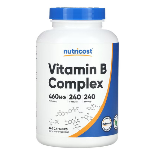 Nutricost Complejo De Vitamina B 460 Mg 240 Cápsulas Sabor Sin Sabor