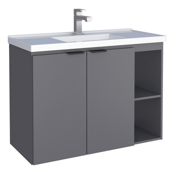 Mueble Baño Aster 80 Gris Modelo 102430