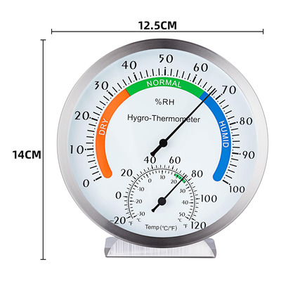 Termometro Higrometro De Acero Inoxidable De 5 Pulgadas Para