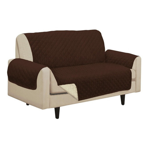 Protector De Sofá Reversible Sofa Saver 2 Puestos Color Marrón
