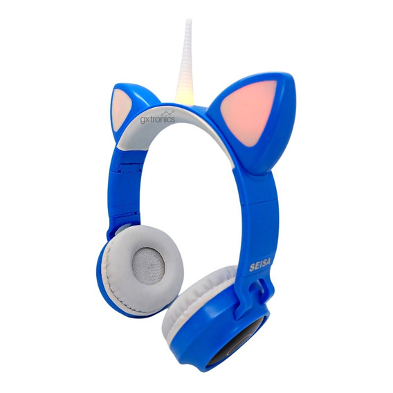 Auriculares Bluetooth Con Mic Orejas De Gato Unicornio Niños