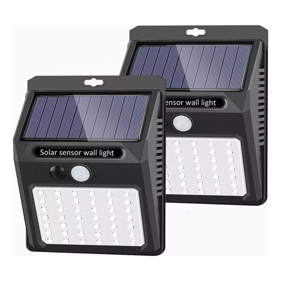 Lámpara Solar De Pared Exteriores Sensor Luz 3 Modos Led