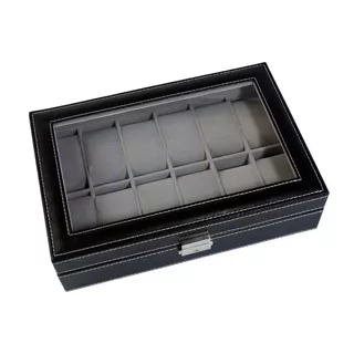 Caja Organizadora Para 12 Relojes.Con Bisagra De Metal