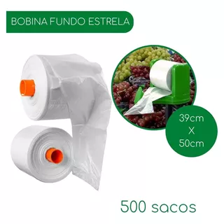 Bobina Saco Plástico Fundo Estrela 39x50 Tam G 500un